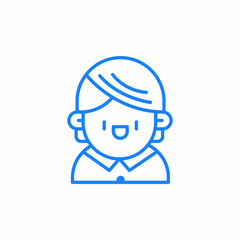 smiling girl icon sign vector