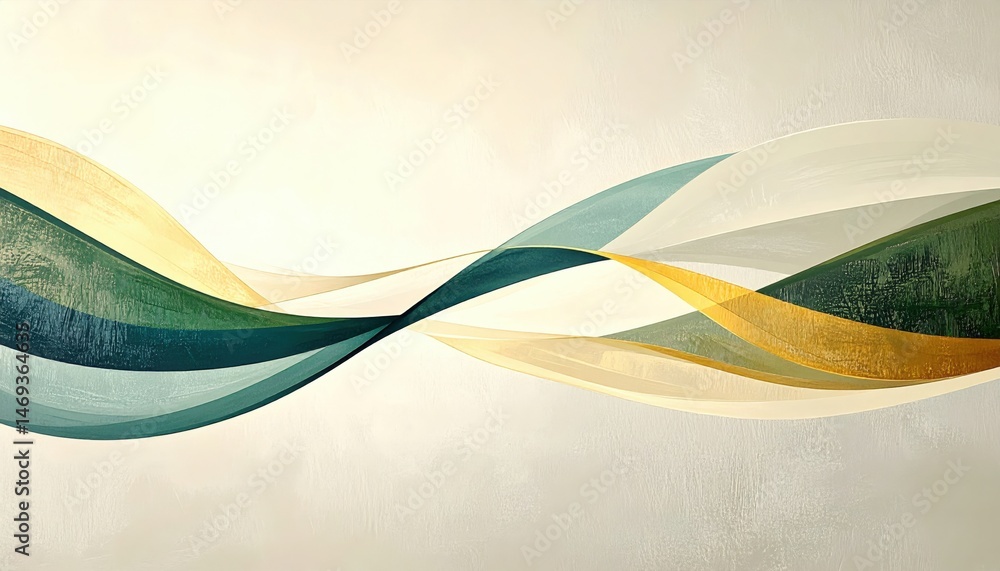 Poster flowing abstract waves artwork modern art gallery digital canvas print serene atmosphere dynamic per