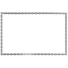 black and white frame made of chain