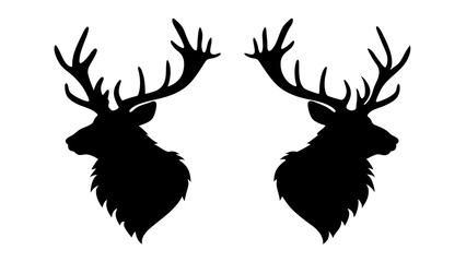 elk head silhouette collection set