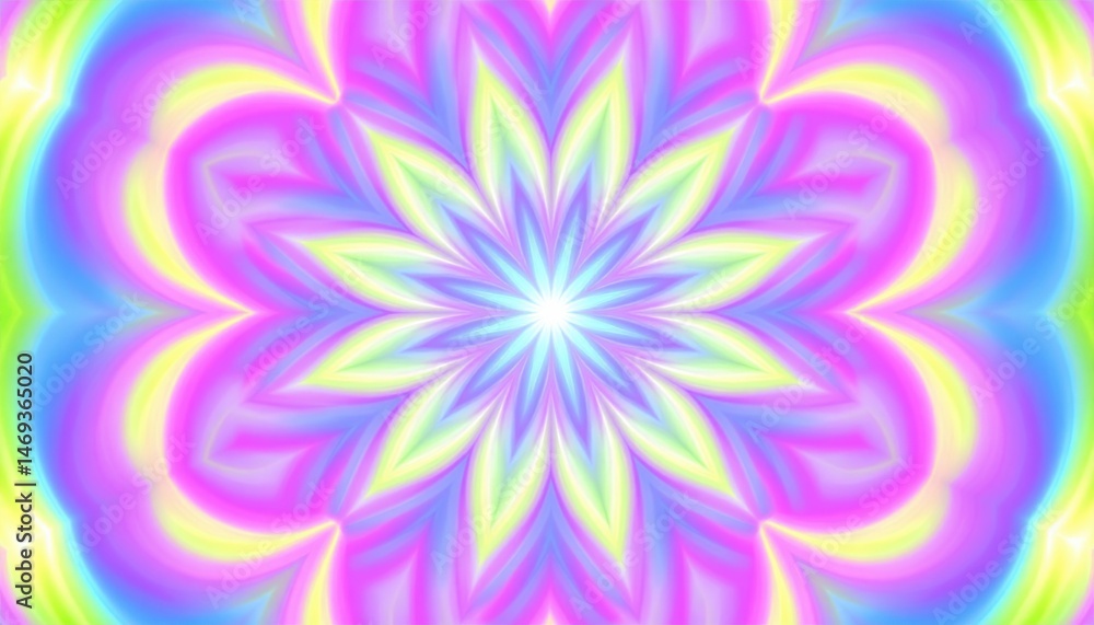 Poster vibrant kaleidoscope pattern digital art abstract design colorful environment close-up view visual h
