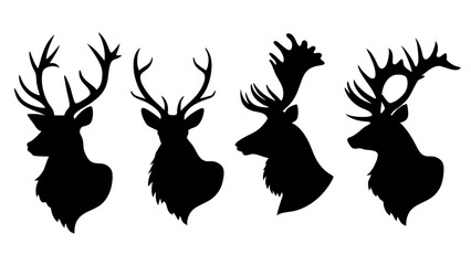 elk head silhouette collection set
