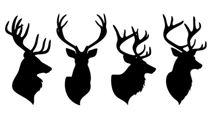 elk head silhouette collection set