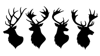 elk head silhouette collection set