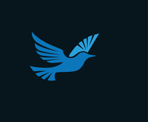 Blue bird fly vector illustration 