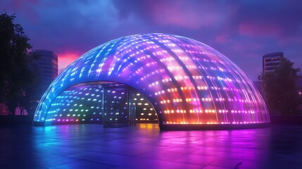 Obraz premium Illuminated Dome Night Cityscape.
