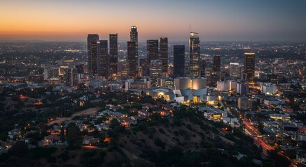 Fototapeta premium City Skyline at Sunset