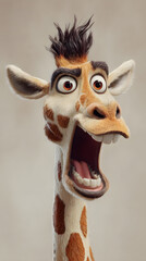 close up of a giraffe face