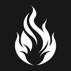Silhouette of flame in vector format with transparent background