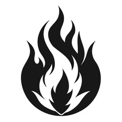 Black silhouette fire flames vector illustration for web and print isolated on a transparent background