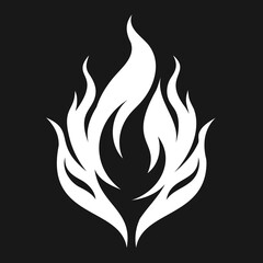 Silhouette of flame in vector format with transparent background