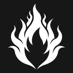 Naklejka premium Hot fire flames black silhouette vector illustration clear background