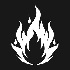 Hot fire flames black silhouette vector illustration clear background