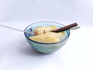 Pangat/boiled banana kepuk fruit compote mixed with kitchen spices