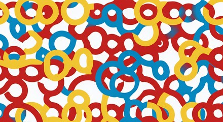 Abstract Colorful Intertwined Circles Pattern