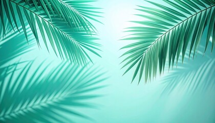 Lush green palm leaves tropical paradise nature photography calm environment close-up view serenity concept