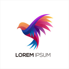 Colorful Abstract Bird Logo Design