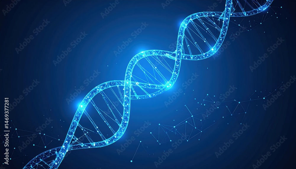 Poster exploring dna structure and function laboratory research digital visualization scientific environmen