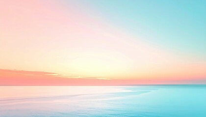 Obraz premium Sunrise over serene ocean coastal landscape digital art tranquil environment wide-angle view peaceful concept for relaxation