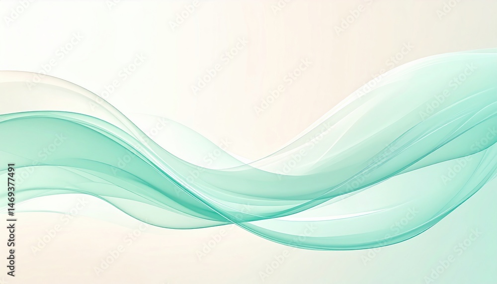 Poster fluid motion abstract art digital creation soft colors minimalist design elegant waves serenity conc