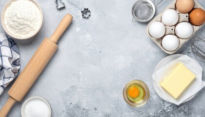 Baking preparation for delicious treats kitchen food photography cozy environment top-down view culinary adventure