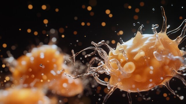 Dramatic Close-Up View of Activated Platelets in Action Within a Biological Environment