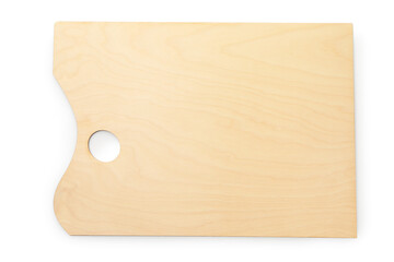 Empty wooden palette isolated on white, top view