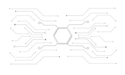White circuit motherboard with blank CPU in the middle concept. 