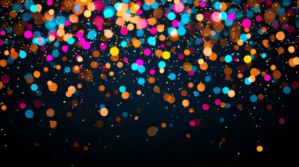 Creative overhead perspective of party decorations featuring confetti elements.