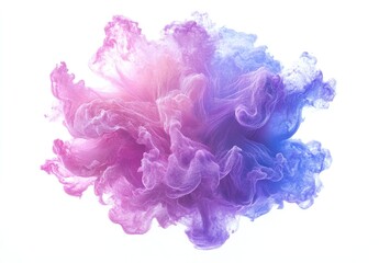 Fototapeta premium Vibrant Swirling Colors in Soft Pastel Pink and Purple Against a Clean White Background for Abstract Design