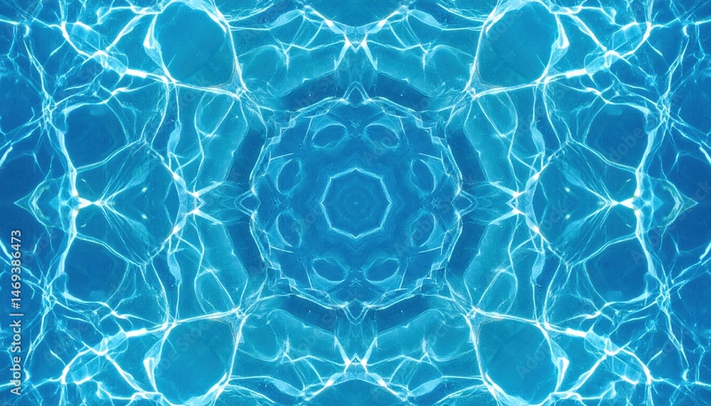 Poster captivating water ripples art display abstract digital space motion graphics bright blue environment
