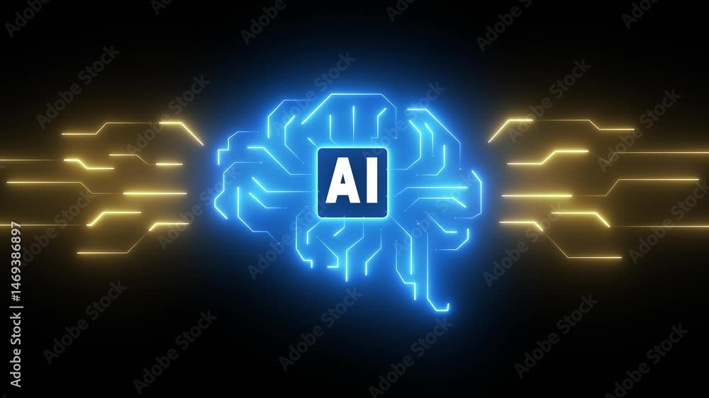 Aufkleber an artificial intelligence brain concept on transparent background. machine learning, future digital