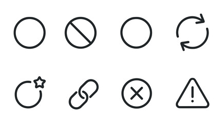 Web and ui outline icons set – linear, minimal, digital and app interface symbols