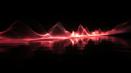 Red techno sense wavy light and shadow background