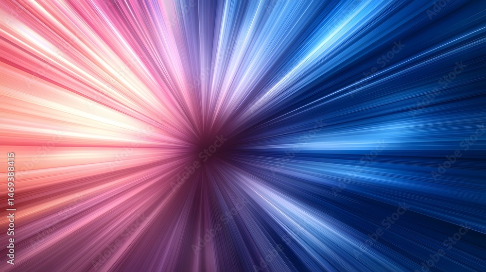 Aufkleber the image contains an abstract design of radiating lines of light, transitioning from warm pink and 