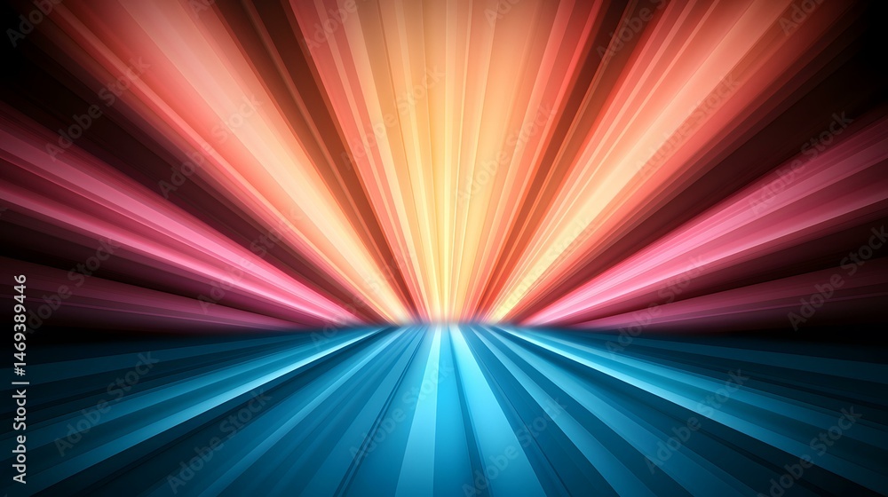 Aufkleber the image contains an abstract design of radiating lines of color. the top half features warm colors