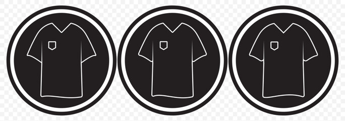 T shirt icon Symbol line set of three on Transparent Background. EPS 10.