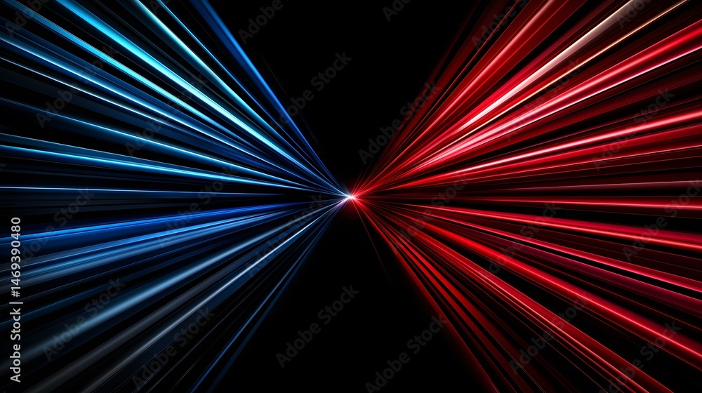 Poster the image contains a visually striking abstract design featuring dynamic, radiating lines of vibrant
