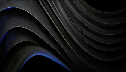  flowing black and blue abstract wave pattern with layered contours for modern web design, branding, or high tech print background