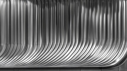 Sleek Metallic Curves: Modern Architectural Detail of Curved Metal Panels