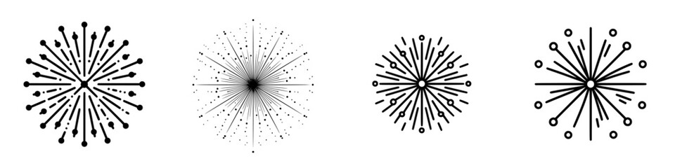 Obraz premium Vector illustration of decorative starburst icons for use in graphic design projects