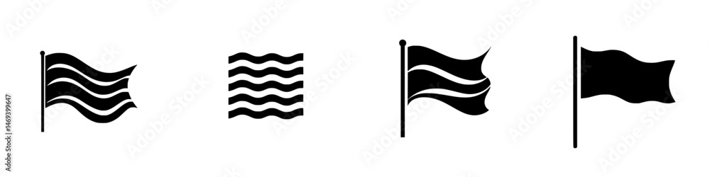 Poster collection of vector flag icons representing various designs and styles for use in graphic design an