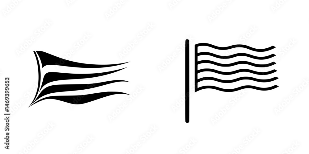 Poster creative vector illustration of abstract flag designs featuring wavy patterns and dynamic motion rep
