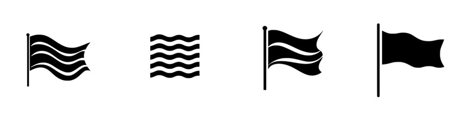 Collection of vector flag icons representing various designs and styles for use in graphic design and digital projects