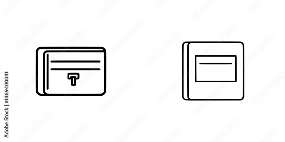 Poster vector illustration icons representing a secure wallet and a simple wallet design suitable for finan