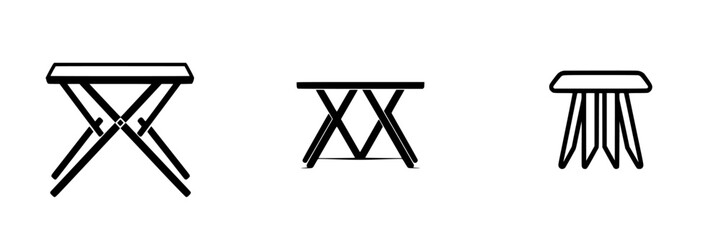 Vector illustration symbols of different table designs showcasing simplicity and functionality for modern decor and usage
