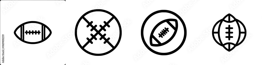 Poster different types of sports ball icons representing various games and activities in a simple vector st