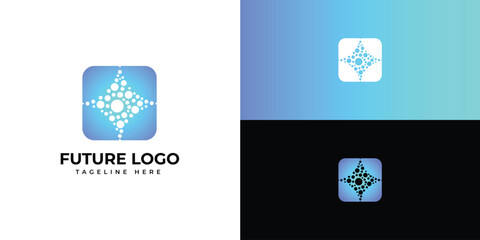 Future logo design, AI logo design, technology logo design template