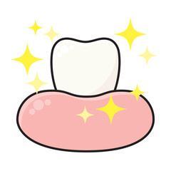 健康で輝く歯のベクターイラスト
