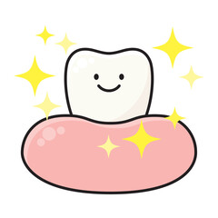 健康で輝く歯のベクターイラスト